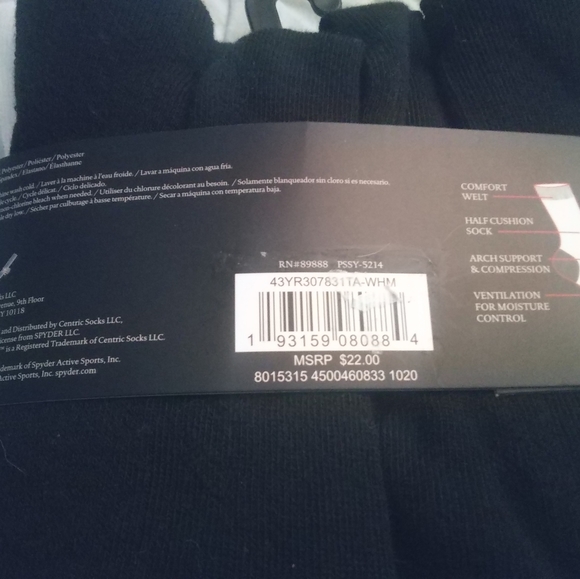 SPYDER CREW SOCKS - Picture 3 of 3